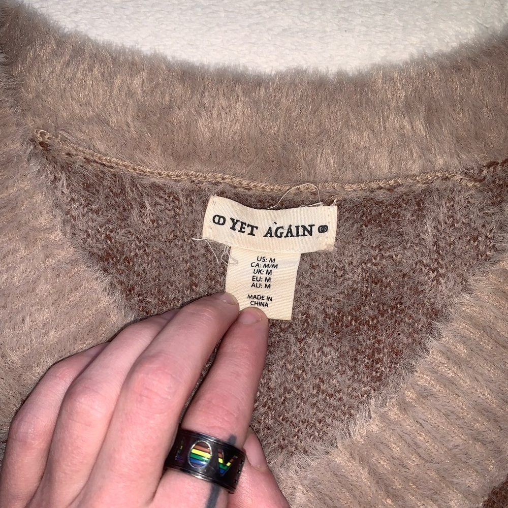 Yet Again Fuzzy Argyle Knit Vest - Picture 3 of 13